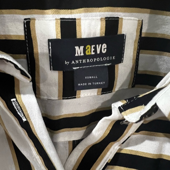 Anthropologie Maeve Silky Striped Button Down - Picture 5 of 7
